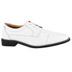 Jostin // Leather Lizard Print Oxford // White (US: 7)