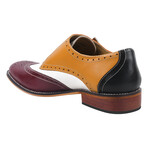 Stephen // Leather Brogue Monkstraps // Burgundy + Cream (US: 10)