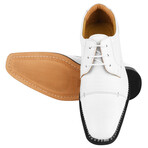 Jostin // Leather Lizard Print Oxford // White (US: 7)