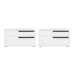 Carter Nightstand in White High Gloss // Set of 2