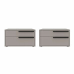 Carter Nightstand in Taupe Matte // Set of 2