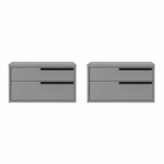 Carter Nightstand in Gray Matte // Set of 2