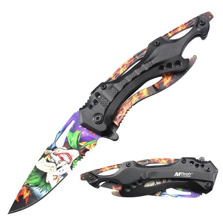 Spring Assited Knife // Assorted Designs (Red Leaves)