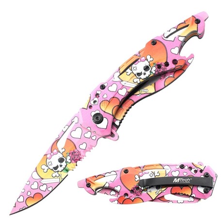 Spring Assited Knife // Cartoon (Pink)
