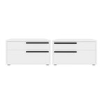 Carter Nightstand in White High Gloss // Set of 2