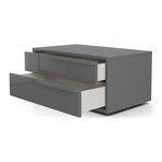 Alessio Nightstand in Dark Gray High Gloss // Set of 2