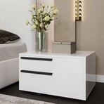 Carter Nightstand in White High Gloss // Set of 2