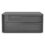 Alessio Nightstand in Dark Gray High Gloss // Set of 2