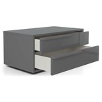 Alessio Nightstand in Dark Gray High Gloss // Set of 2