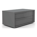 Alessio Nightstand in Dark Gray High Gloss // Set of 2