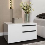 Carter Nightstand in White High Gloss // Set of 2