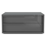Alessio Nightstand in Dark Gray High Gloss // Set of 2