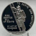 1992 P Ben Franklin Firefighters Silver Medal Proof Deep Cameo
