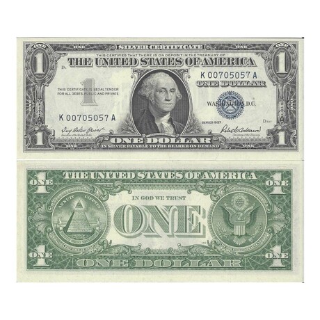 1957 $ 1 Silver Certificate "JAMES BOND 007 NOTE"