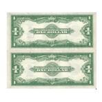 1923 $ 1 Silver Certificate Changeover Pair front # 392 - 393