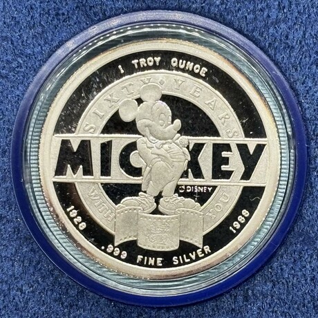 Mickey Mouse 60 Years With You - One Troy Ounce with original mail in envelope