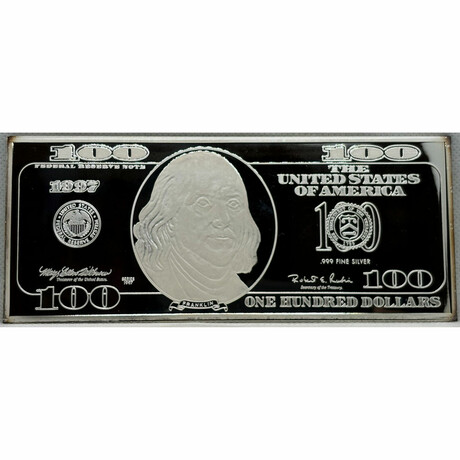 1997 Benjamin Franklin $ 100 4 Ounce Bar