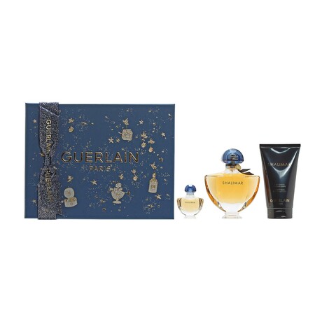Women's Fragrance //  Guerlain // Shalimar Set // 1.6 oz EDP Spray, 2.5 oz Body Lotion, .16 oz EDP Mini