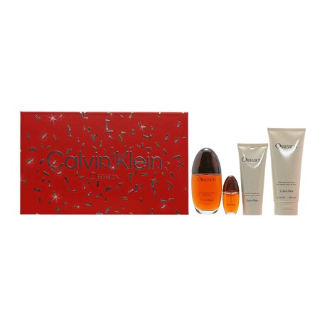 Women's Fragrance //  Calvin Klein // Obsession Set // 3.4 oz EDP Spray, 6.7 oz Body Lotion, 3.4 oz Shower Gel