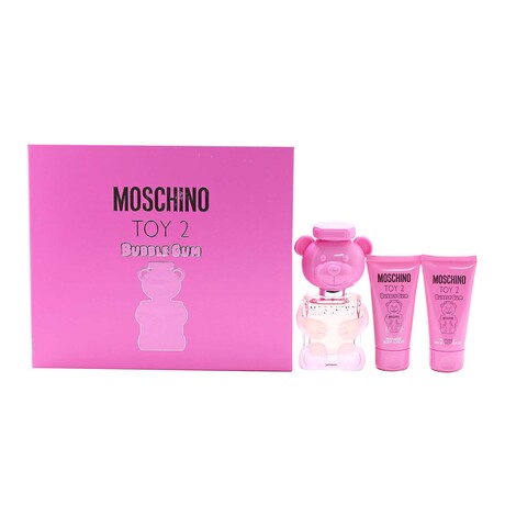 Women's Fragrance //  Moschino // Toy 2 Bubble G14Gum 3 Piece Set // 1.7 oz EDT Spray, 1.7 oz Perfumed Bath And Shower Gel, 1.7 oz Perfumed Body Lotion