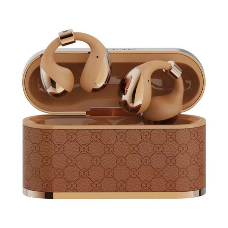 Clip Fast-Charging Open-Air Wireless Earbuds with AI Tech // Golden/Brown