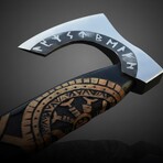 Hand-Carved Viking Rune Axe