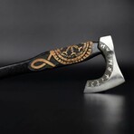 Hand-Carved Viking Rune Axe