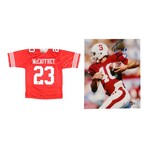 Christian & Ed McCaffrey // SF 49ers Signed Jersey + SF Cardinal Signed Photo