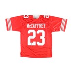 Christian & Ed McCaffrey // SF 49ers Signed Jersey + SF Cardinal Signed Photo