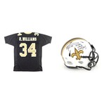 Ricky Williams // New Orleans Saints // Signed Jersey & Speed Mini Helmet