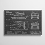 1980 M1A1 Abrams Battle Tank | Black by Action Blueprints (18"H x 26"W x 1.5"D)