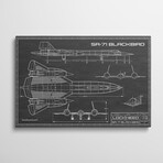 SR-71 Blackbird Spy Plane | Black by Action Blueprints (18"H x 26"W x 1.5"D)