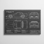 Corvette (C5) Z06 Black by Action Blueprints (18"H x 26"W x 1.5"D)