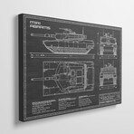 1980 M1A1 Abrams Battle Tank | Black by Action Blueprints (18"H x 26"W x 1.5"D)