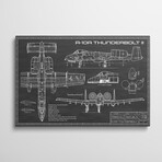 Black Sketch A-10 Thunderbolt II [Warthog] Airplane by Action Blueprints (18"H x 26"W x 1.5"D)