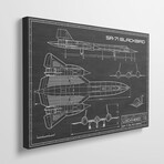 SR-71 Blackbird Spy Plane | Black by Action Blueprints (18"H x 26"W x 1.5"D)