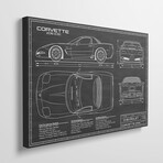 Corvette (C5) Z06 Black by Action Blueprints (18"H x 26"W x 1.5"D)