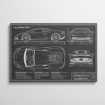 Lamborghini Huracan LP 610-4 | Black by Action Blueprints (18"H x 26"W x 1.5"D)