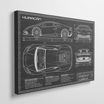 Lamborghini Huracan LP 610-4 | Black by Action Blueprints (18"H x 26"W x 1.5"D)