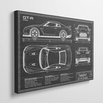 Nissan GT-R (R35) Skyline | Black by Action Blueprints (18"H x 26"W x 1.5"D)