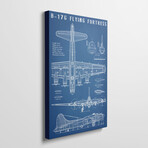 B-17 Vintage Bomber Airplane Blueprint by Action Blueprints (26"H x 18"W x 1.5"D)