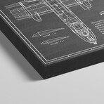 Black Sketch A-10 Thunderbolt II [Warthog] Airplane by Action Blueprints (18"H x 26"W x 1.5"D)