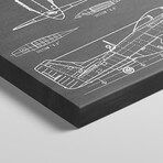 P-51 Mustang Vintage Airplane | Black by Action Blueprints (26"H x 18"W x 1.5"D)
