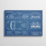 Lamborghini Huracan LP 610-4 Blueprint by Action Blueprints (18"H x 26"W x 1.5"D)