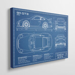 Porsche 911 GT3 (991) Blueprint by Action Blueprints (18"H x 26"W x 1.5"D)