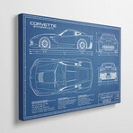 Corvette (C7) Stingray Blueprint by Action Blueprints (18"H x 26"W x 1.5"D)