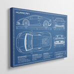 Lamborghini Huracan LP 610-4 Blueprint by Action Blueprints (18"H x 26"W x 1.5"D)