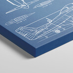 P-51 Mustang Vintage Airplane Blueprint by Action Blueprints (26"H x 18"W x 1.5"D)