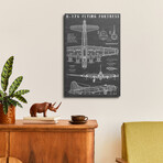 B-17 Vintage Bomber Airplane | Black by Action Blueprints (26"H x 18"W x 1.5"D)