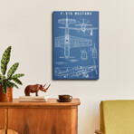 P-51 Mustang Vintage Airplane Blueprint by Action Blueprints (26"H x 18"W x 1.5"D)